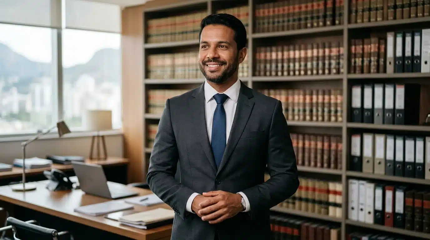 Advogado em seu escritório de advocacia